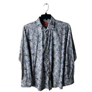 Tallia Floral Dress Shirt Womens XL AOP Long Sleeve Floral Button Up Hawaiian